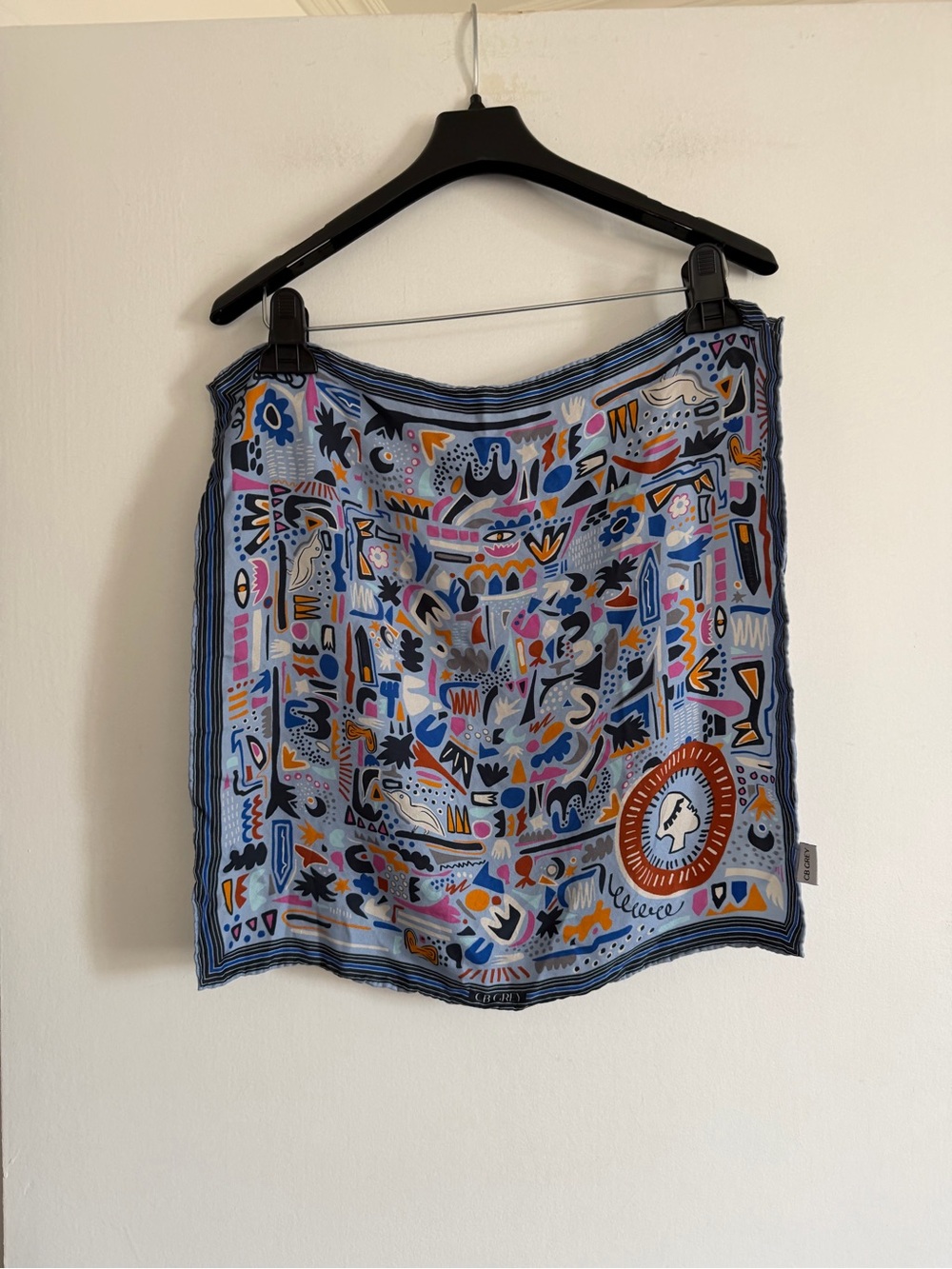 CB GREY 100% Silk Fun Design ‘The Elise Midi’ Pocket Square Scarf - Picture 7 of 11